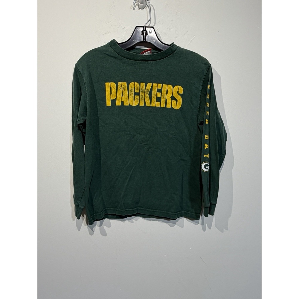 Vintage 90s Green Bay Packers NFL Long Sleeve Crewneck Graphic T-Shirt Youth M